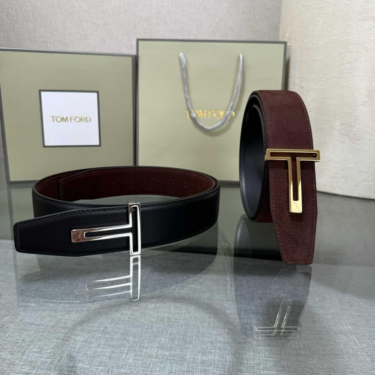 Premium Textured Leather T-Buckle Belt