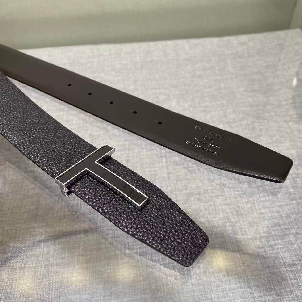 Premium Textured Leather T-Buckle Belt