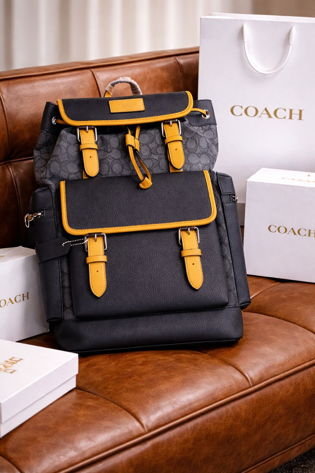 Signature Canvas Leather Trim Utility Backpack