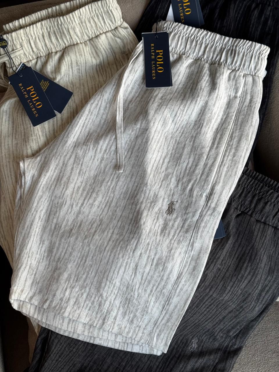 Premium Linen Embroidered Logo Shorts