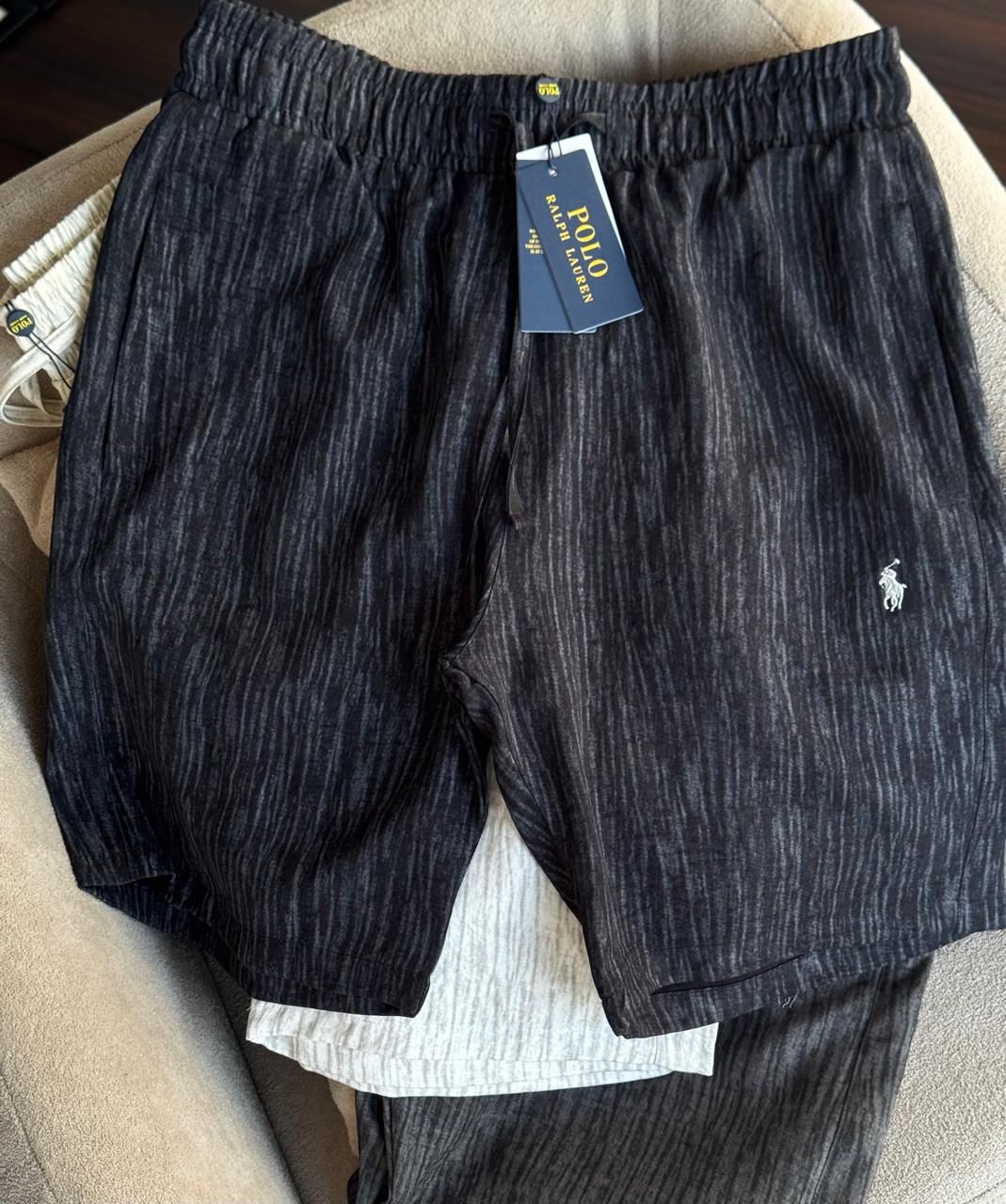 Premium Linen Embroidered Logo Shorts
