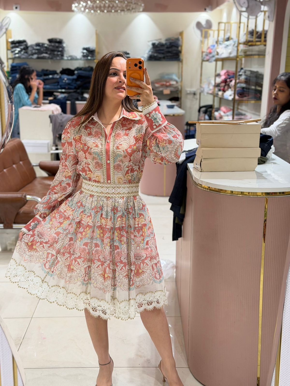 Vintage Floral Lace 2 Piece Cord With Skirt