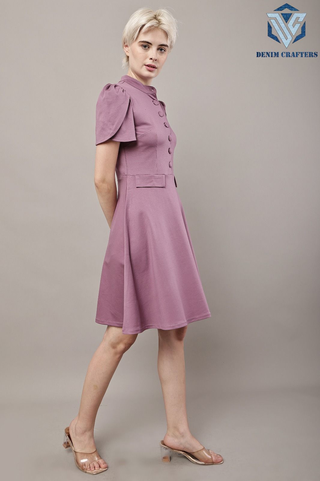 Elegant Petal Sleeve Roma Dress