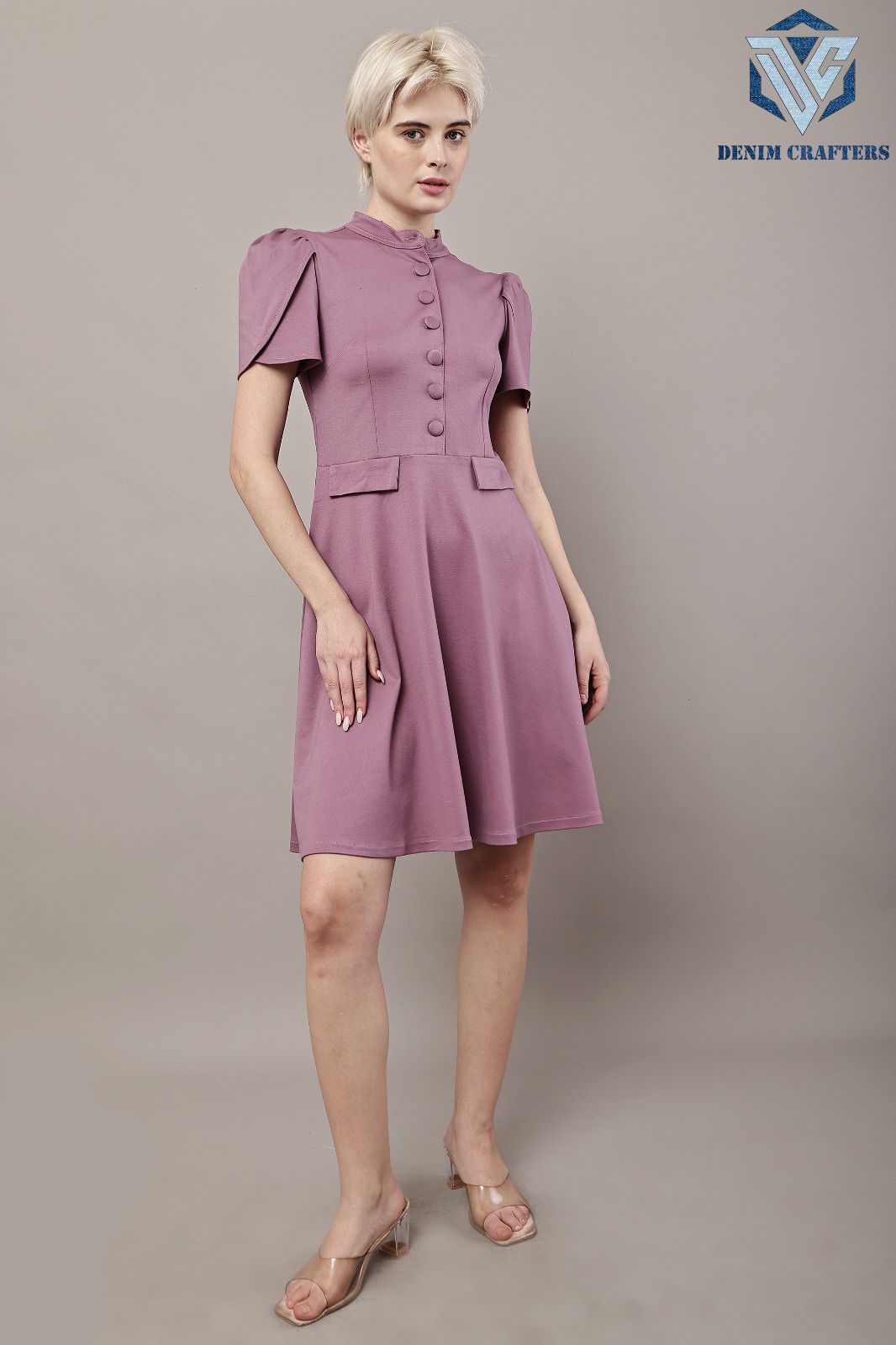 Elegant Petal Sleeve Roma Dress