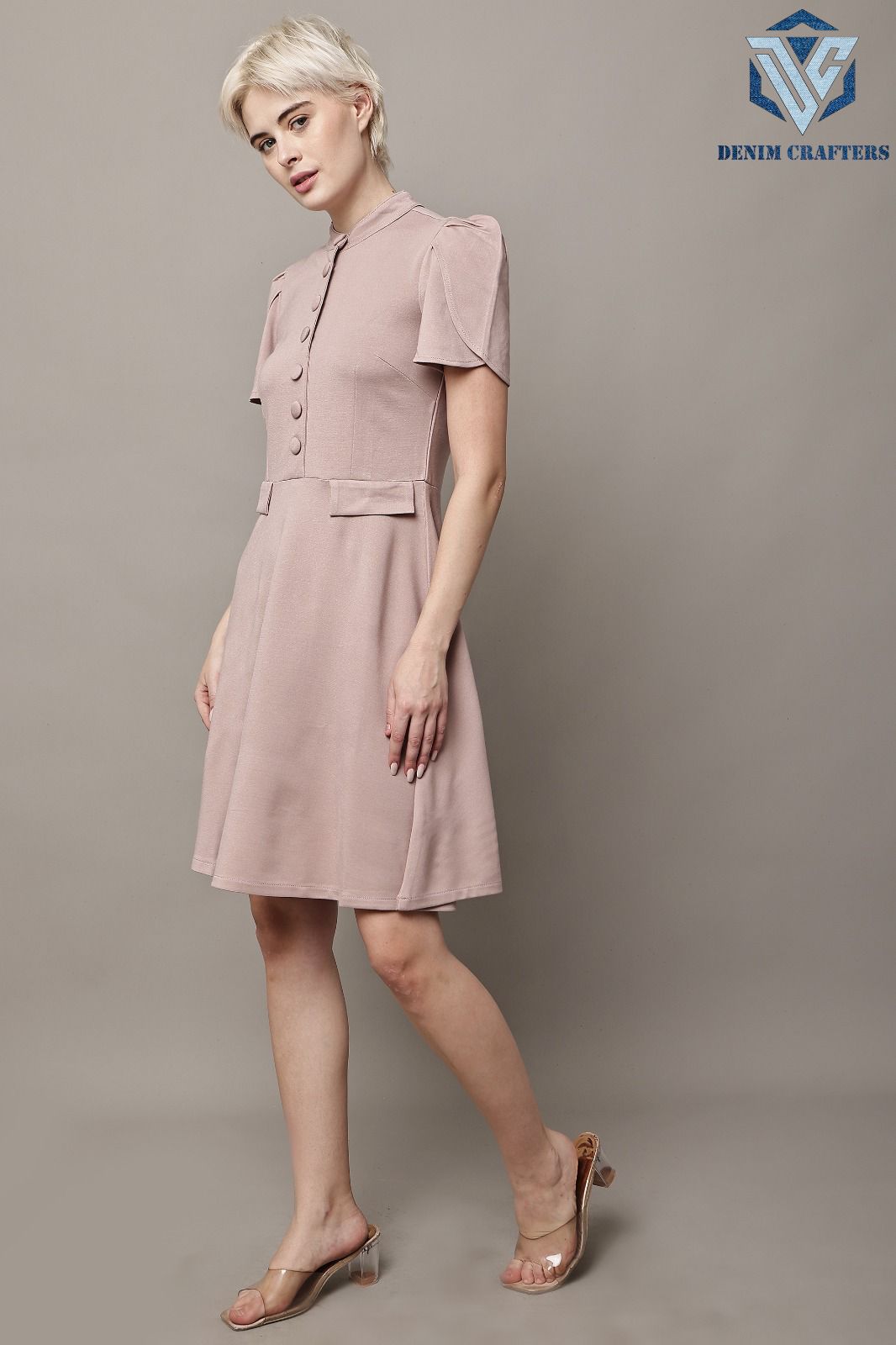 Elegant Petal Sleeve Roma Dress
