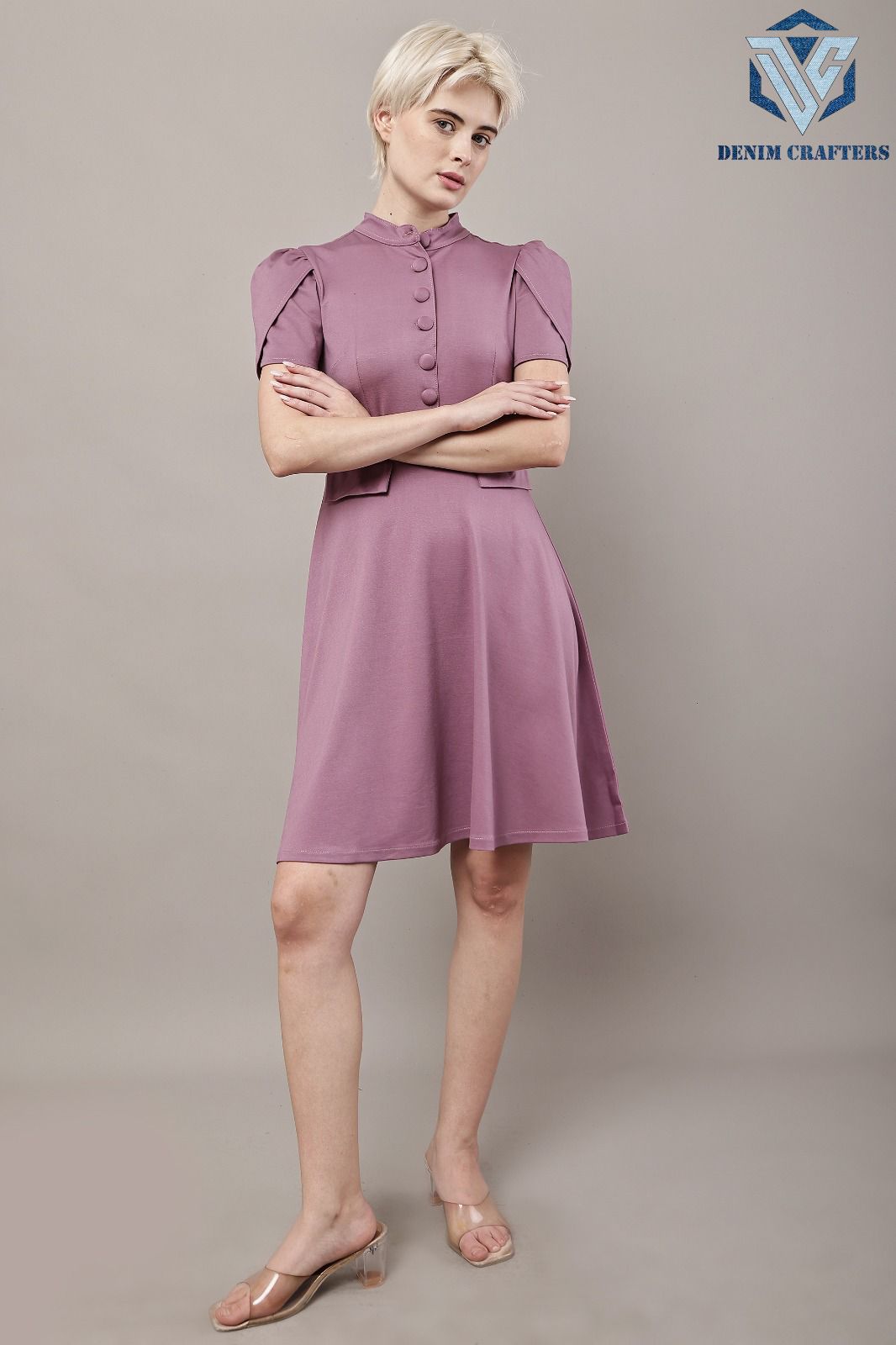 Elegant Petal Sleeve Roma Dress