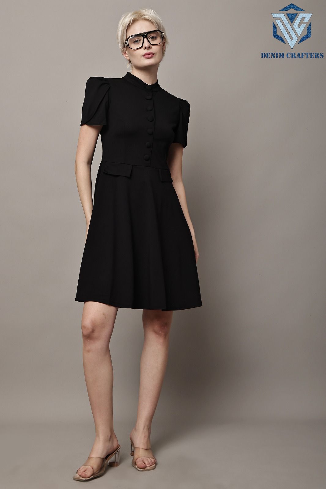 Elegant Petal Sleeve Roma Dress