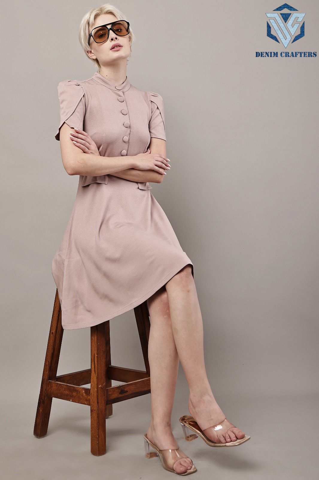 Elegant Petal Sleeve Roma Dress