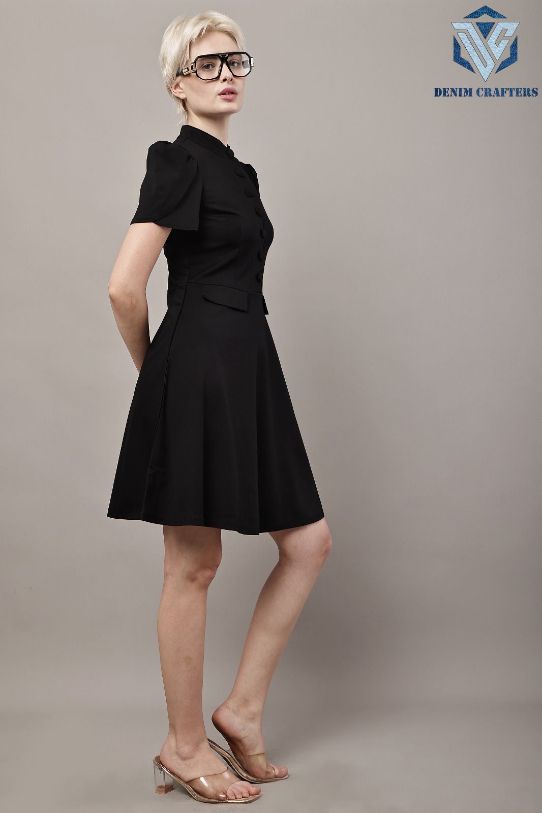 Elegant Petal Sleeve Roma Dress