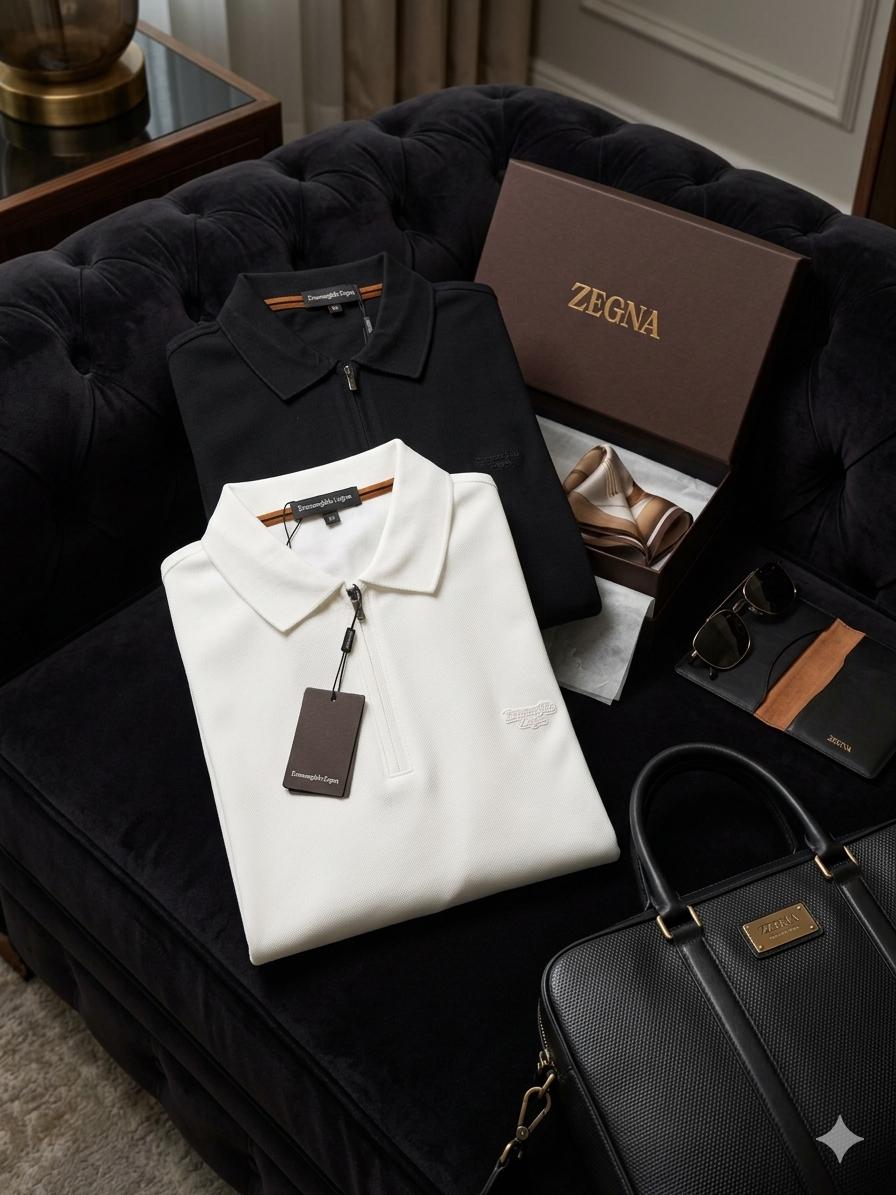 Elite Zip Collar Full Sleeve Polo Tee