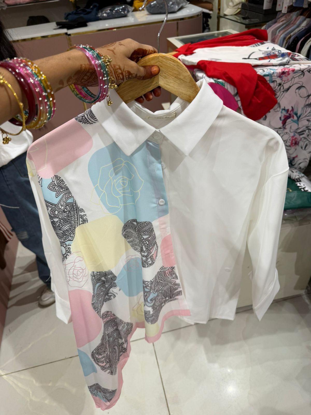 Artistic Dual Panel Luxe Shirt