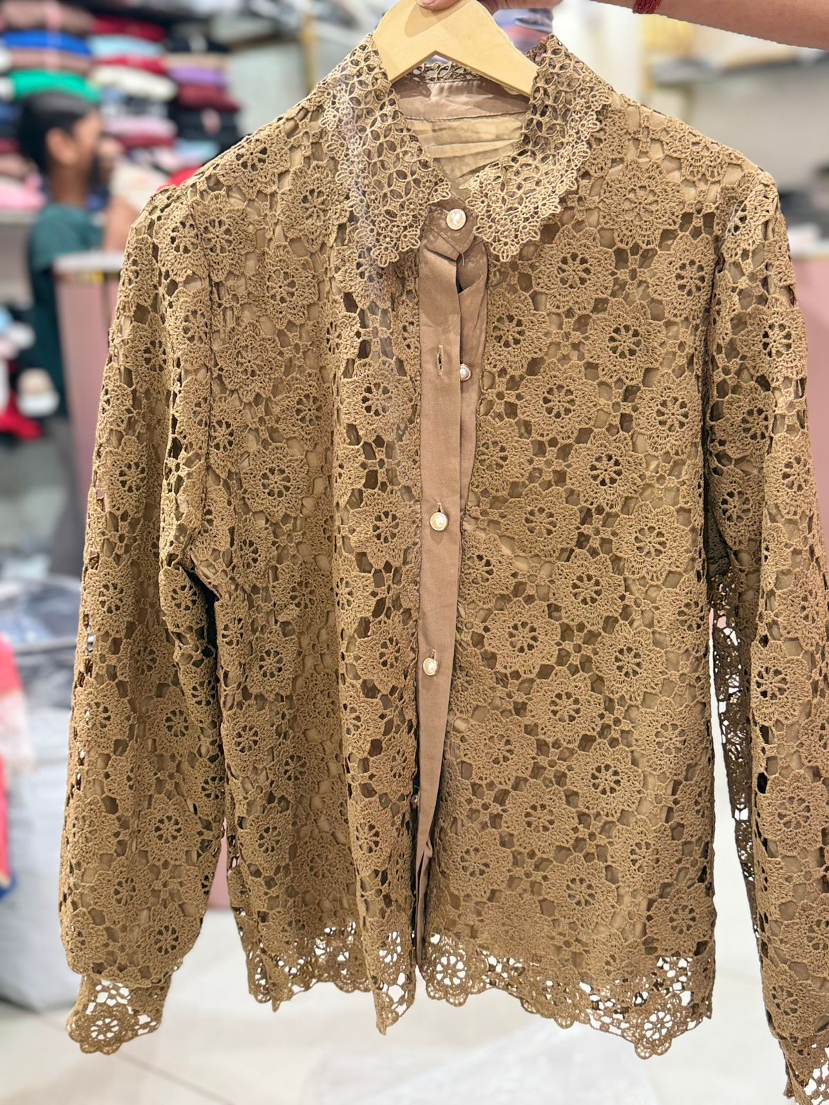 Vintage Crochet Lace Luxe Shirt