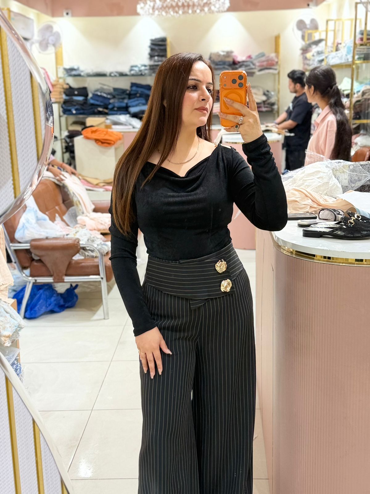 Luxe Draped Pinstripe Cord Set