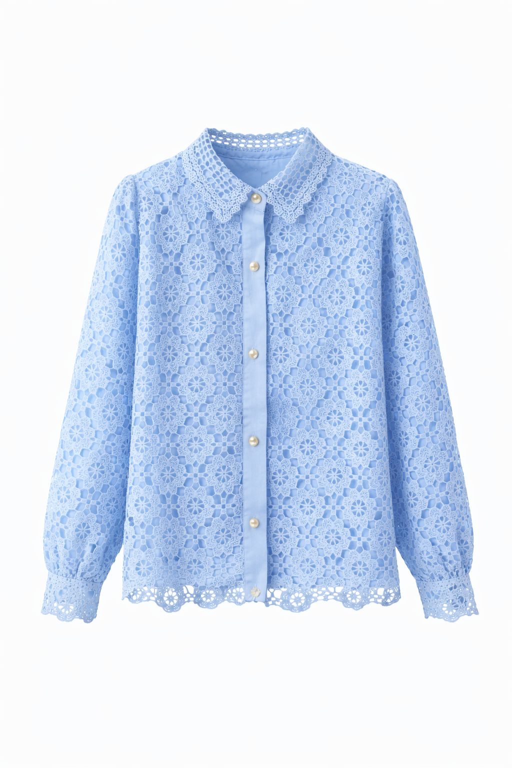 Summer Elegance Crochet Shirt