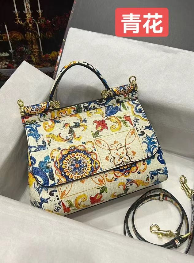 Royal Sicilian Tile Print Top Handle Luxury Bag