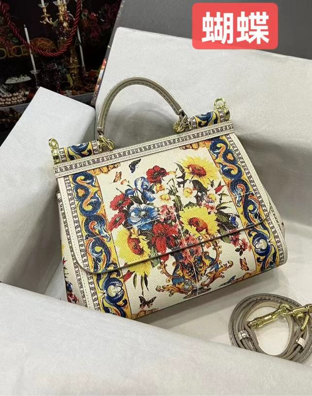 Royal Sicilian Tile Print Top Handle Luxury Bag