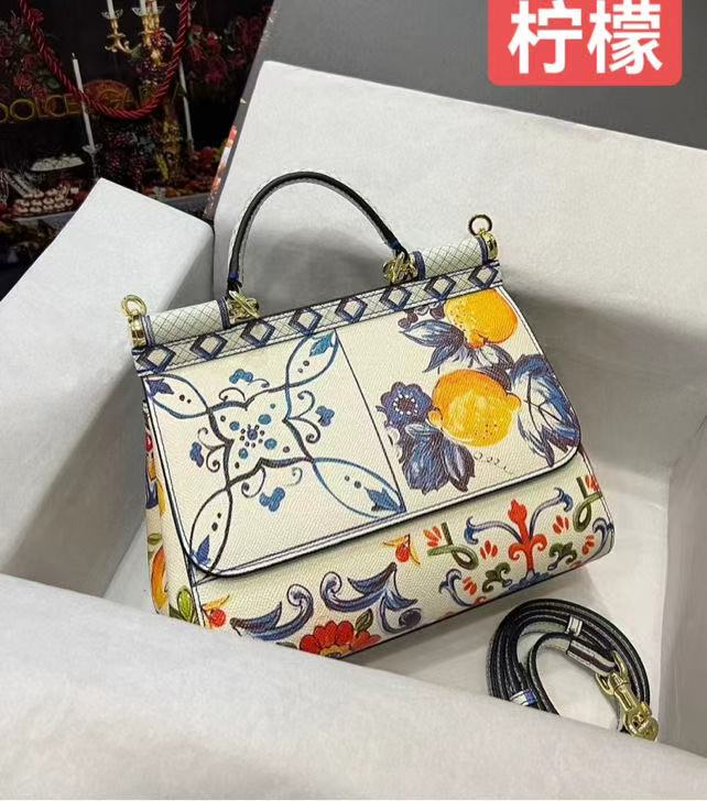 Royal Sicilian Tile Print Top Handle Luxury Bag