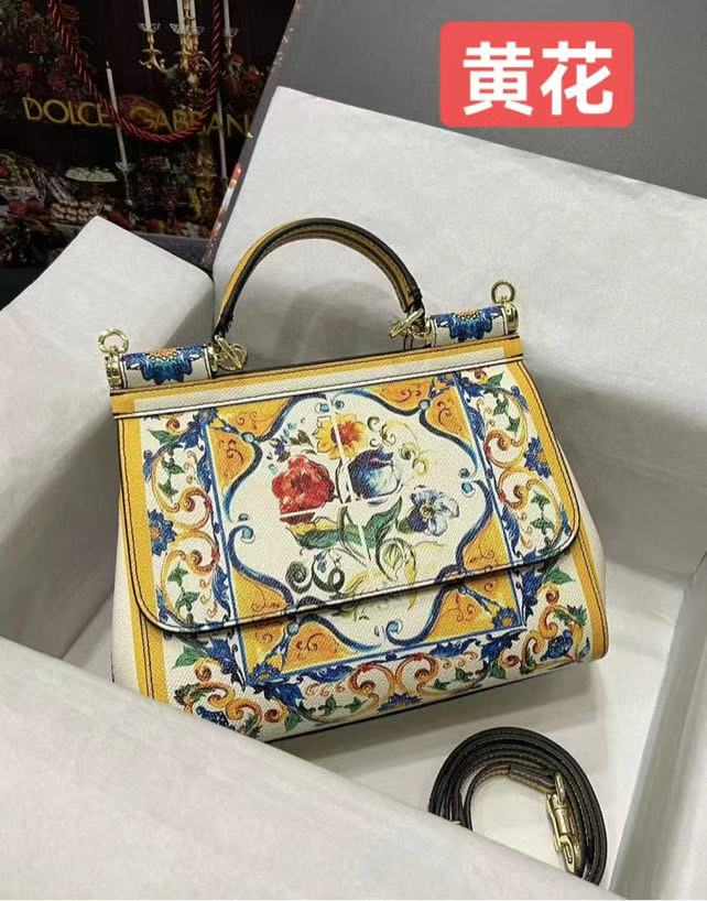 Royal Sicilian Tile Print Top Handle Luxury Bag