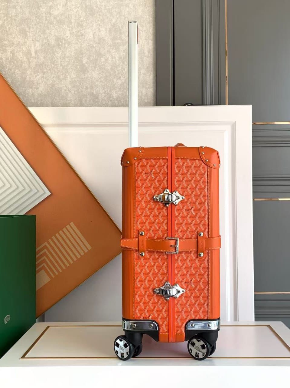 Heritage Trunk Monogram Cabin Trolley – Signature Orange Edition