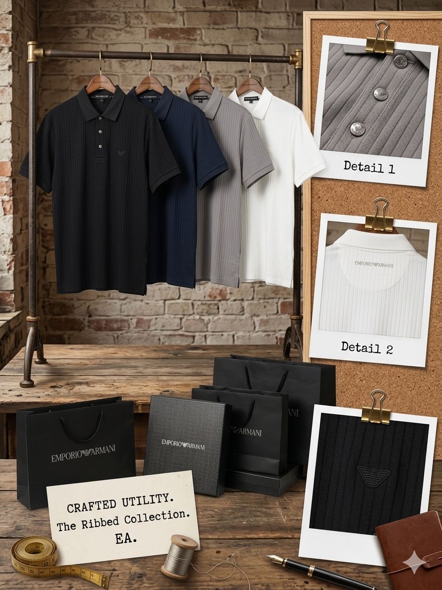 Ribbed Texture Premium Polo T-Shirt