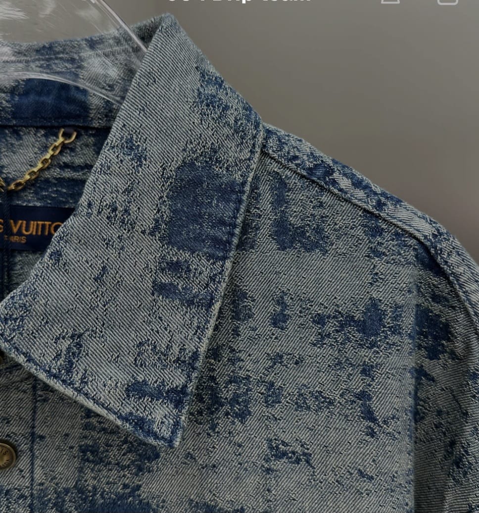 Luxury Monogram Denim Shirt – Oversized Statement Edition