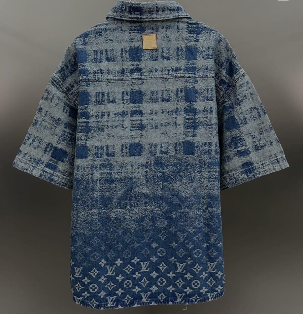 Luxury Monogram Denim Shirt – Oversized Statement Edition
