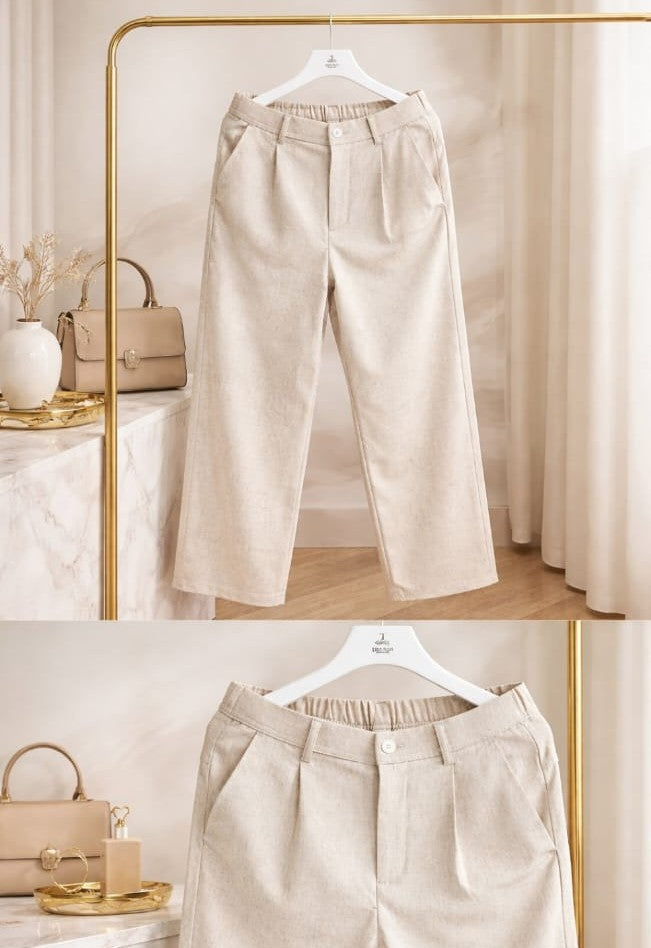Premium Linen Straight Fit Pants – Summer Luxe Edition