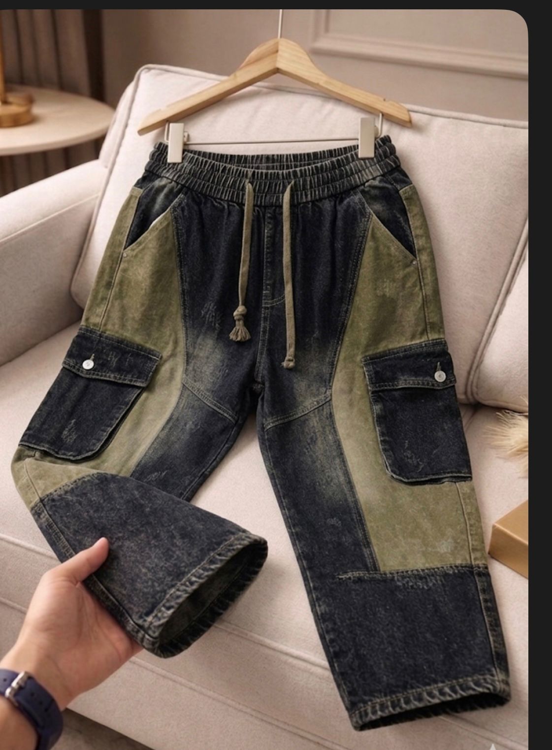 Urban Patchwork Cargo Baggy Denim – Street Luxe Edition