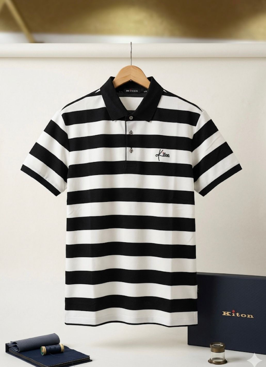 Riviera Stripe Polo – Luxe Contrast Edition