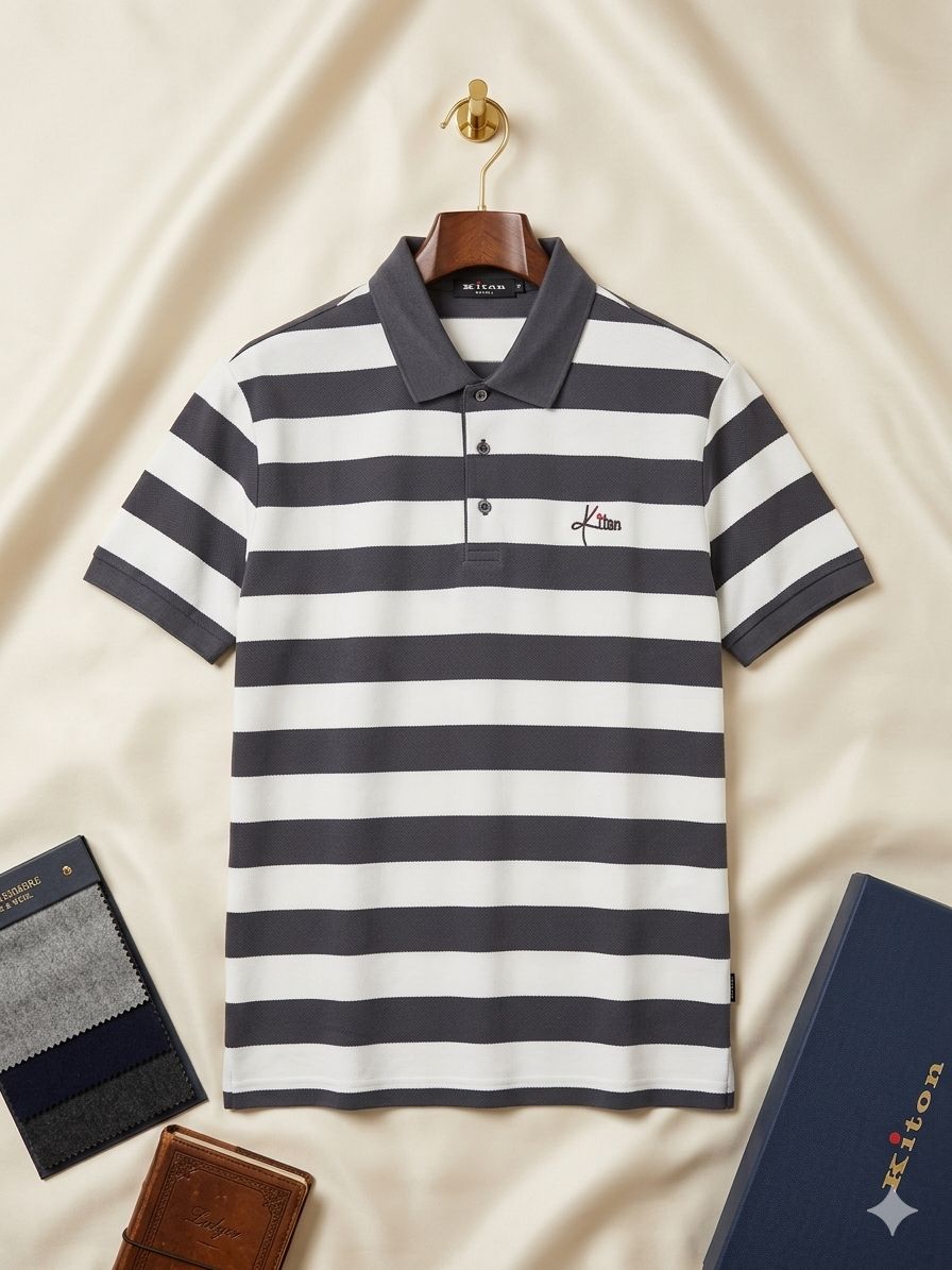 Riviera Stripe Polo – Luxe Contrast Edition