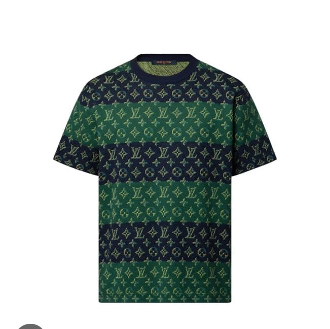 Monogram Wave Luxe Tee – Ocean Stripe Edition