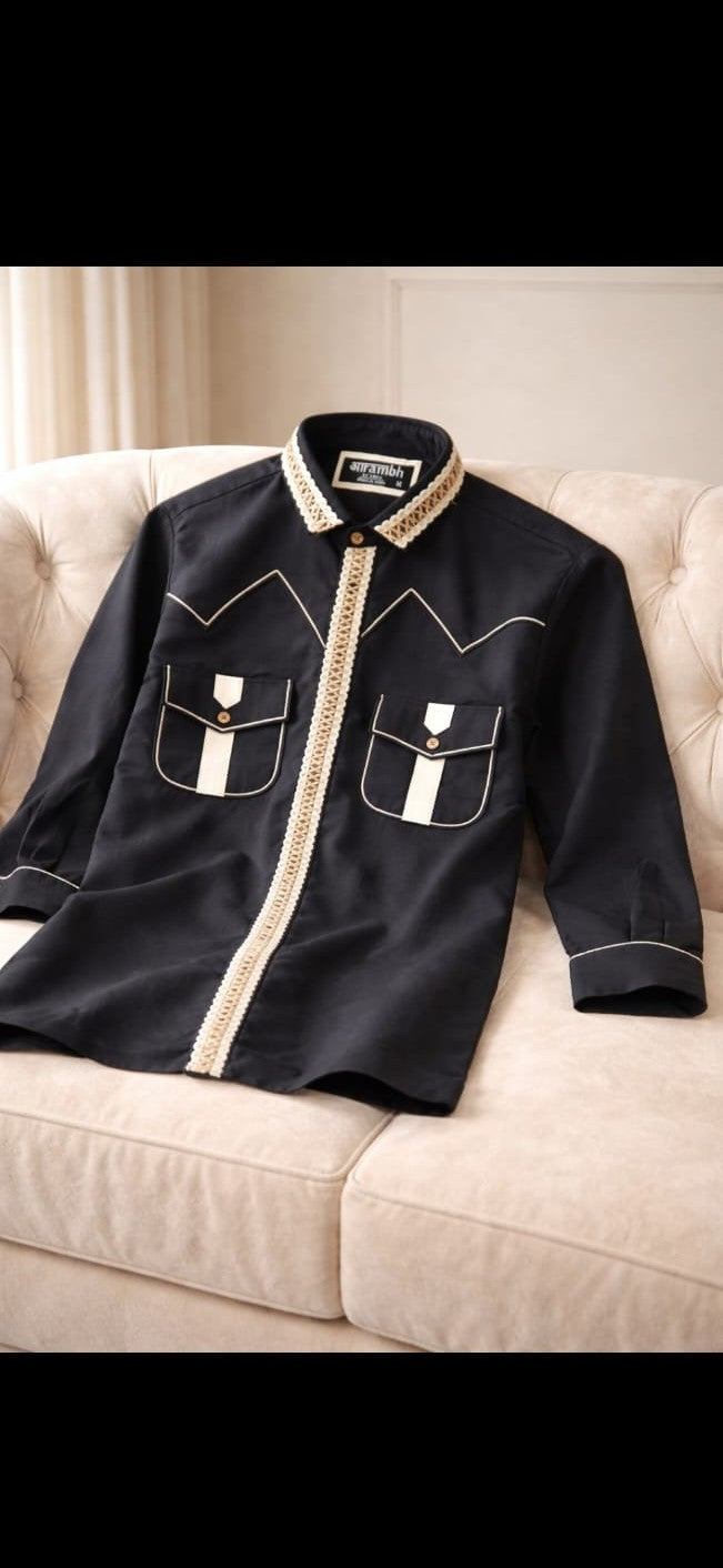Heritage Hunter Linen Shirt – Jute Embroidery Edition
