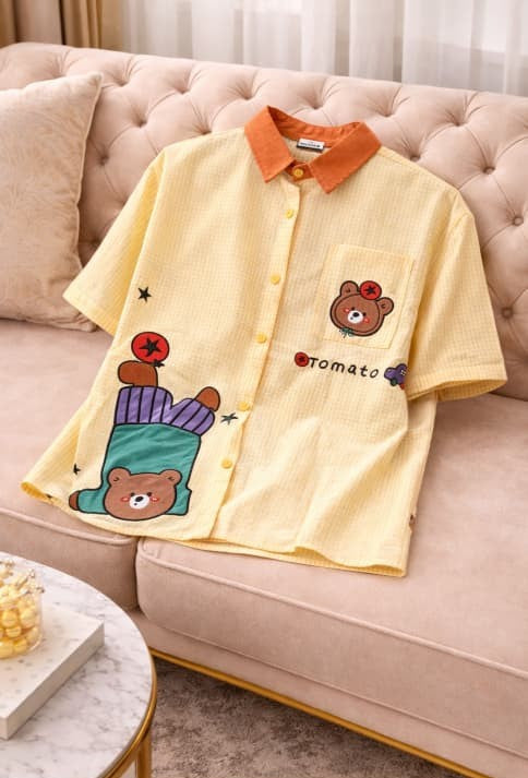 Playful Bear Designer Shirt – Premium Cartoon Pop Casual Shirt