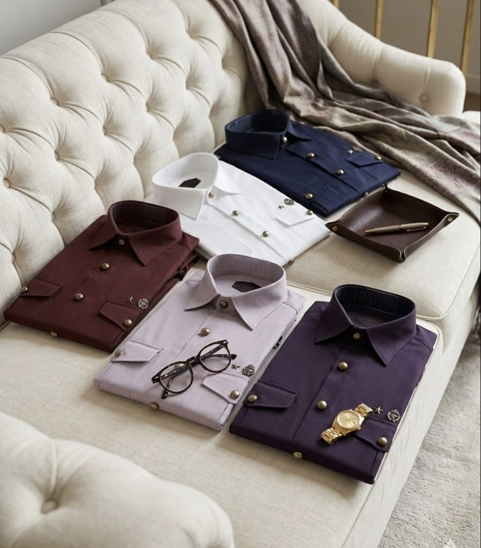 Elite Safari Button-Detail Cotton Shirts