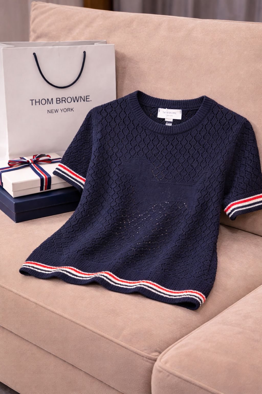 Crochet Knit Luxe Tee – Premium Textured Summer Top