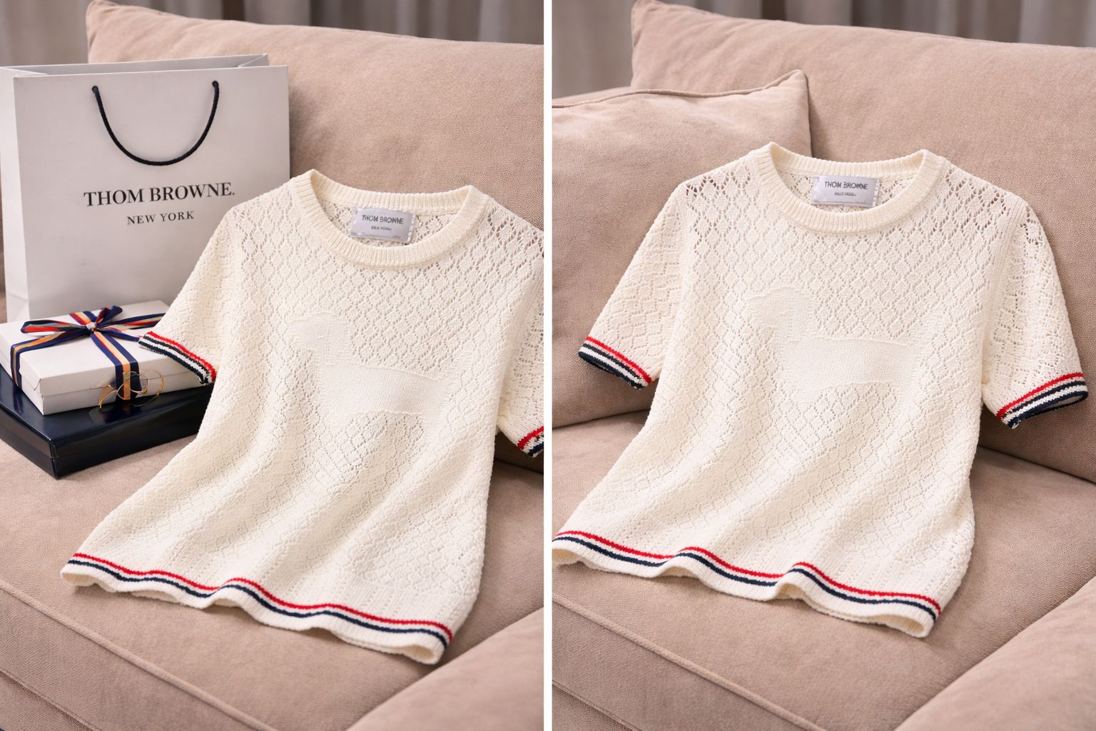 Crochet Knit Luxe Tee – Premium Textured Summer Top