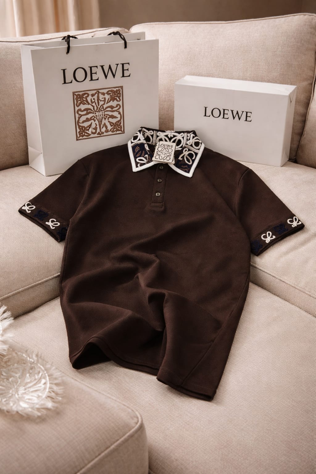 Signature Crochet Collar Luxury Polo