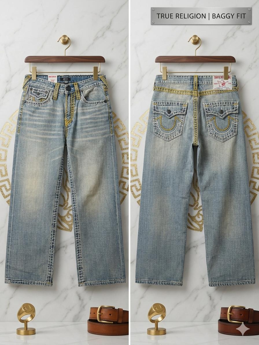 Heritage Stitch Baggy Fit Denim Jeans
