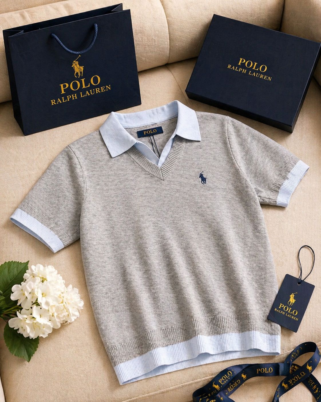 Textured Knit Polo Tee Collection