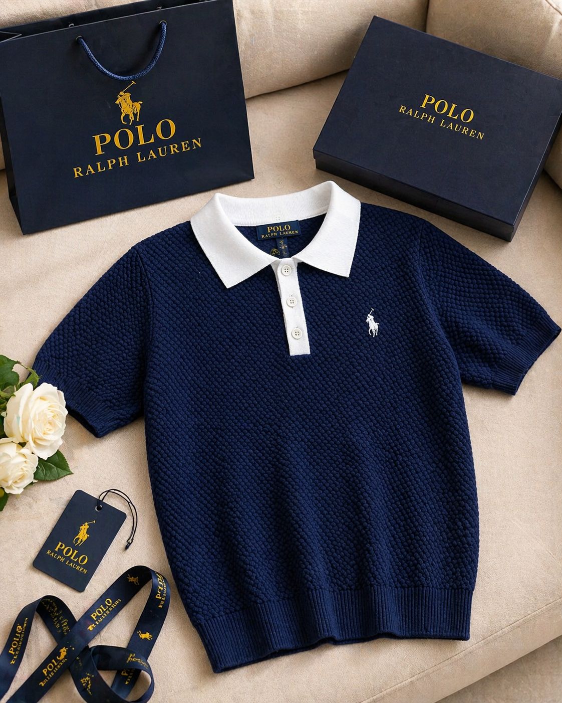 Textured Knit Polo Tee Collection