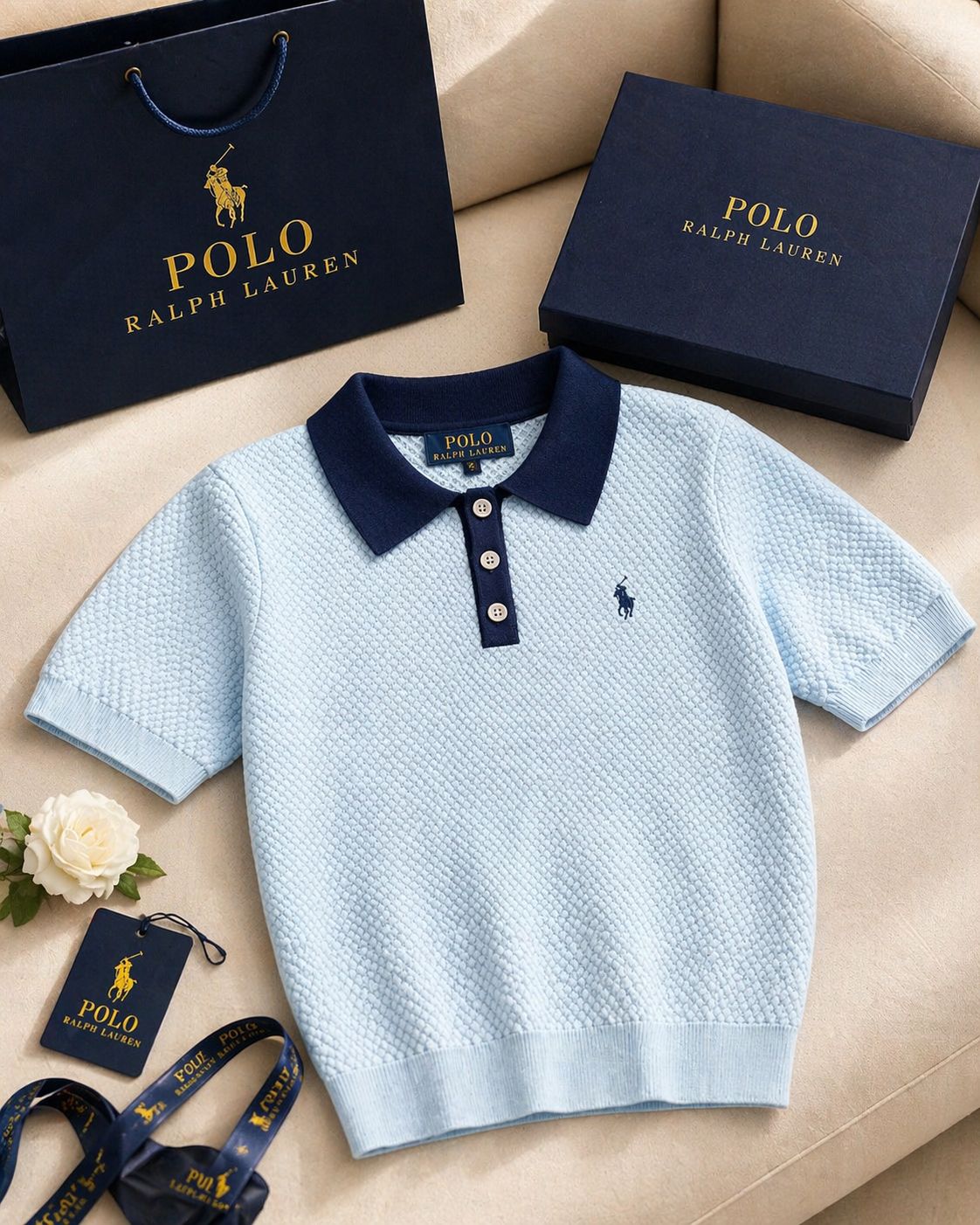 Textured Knit Polo Tee Collection
