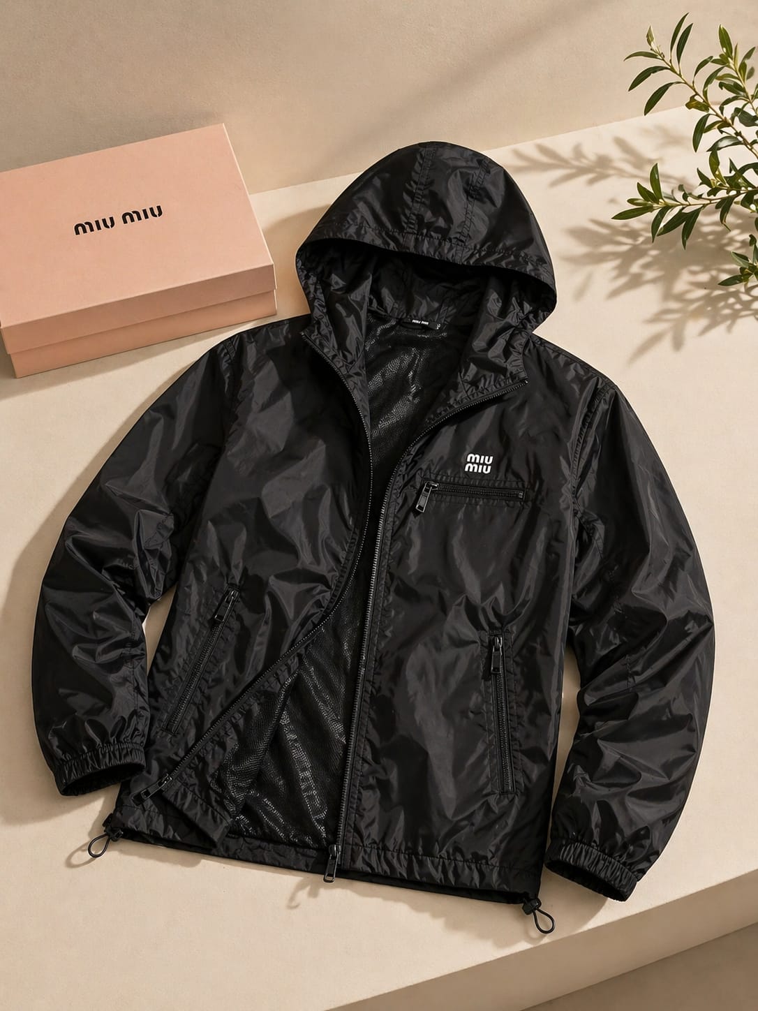 Urban Luxe Hooded Windbreaker Jacket