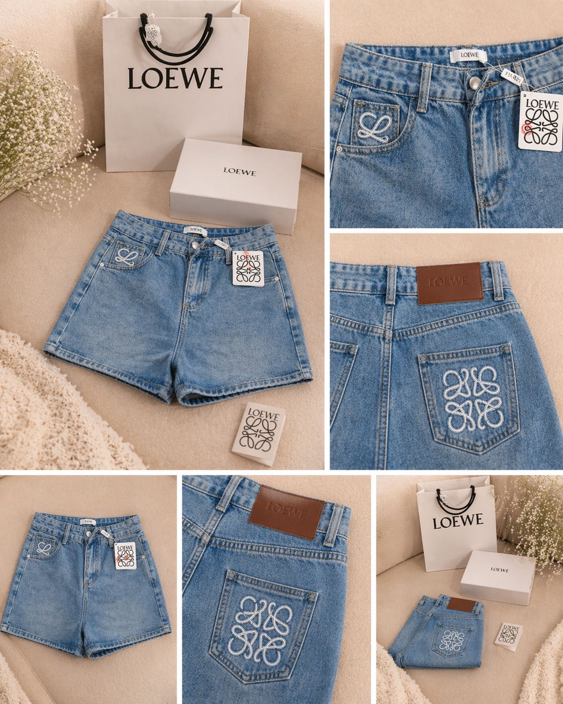 Luxury Monogram Denim Shorts – Premium Designer Fit
