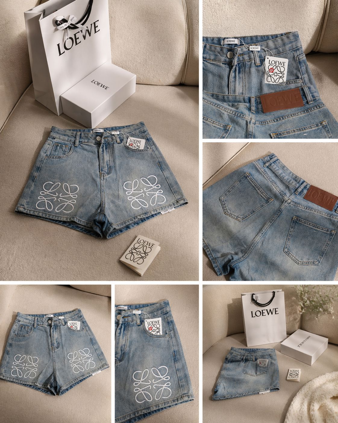 Luxury Monogram Denim Shorts – Premium Designer Fit