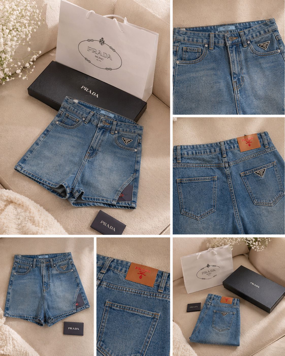 Luxury Monogram Denim Shorts – Premium Designer Fit