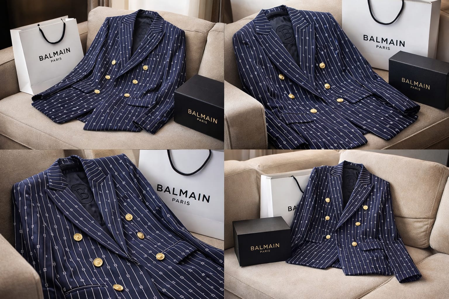 Royal Navy Pinstripe Double-Breasted Blazer – Luxe Edition