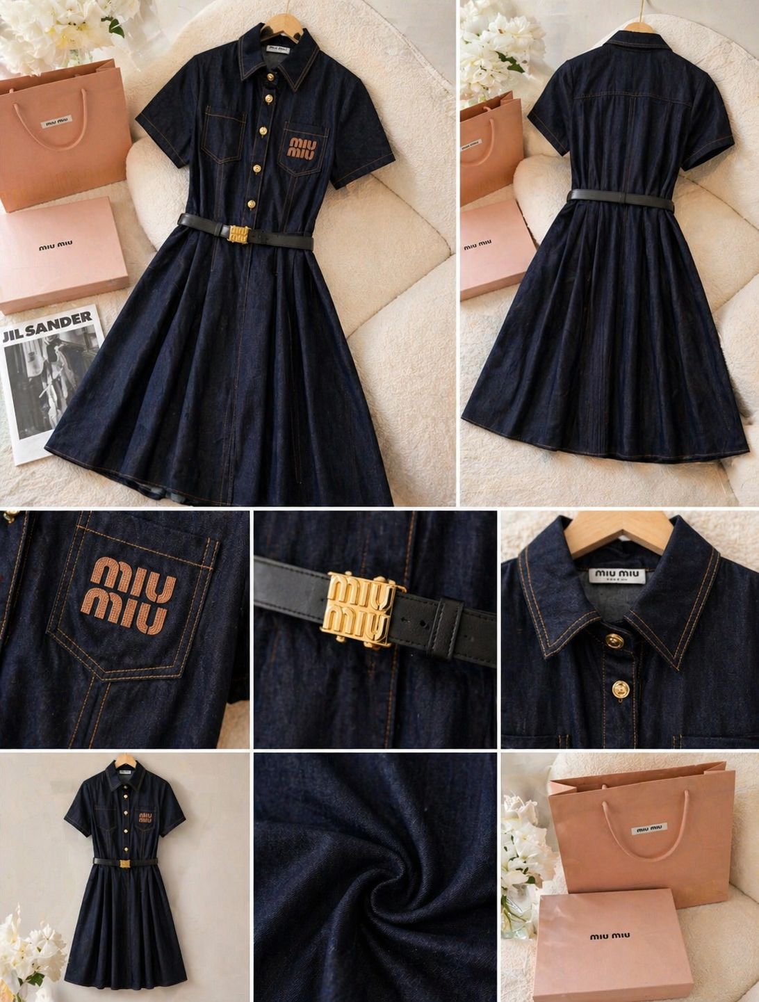 Soft Denim Belted Midi Dress – Luxe Casual Edit