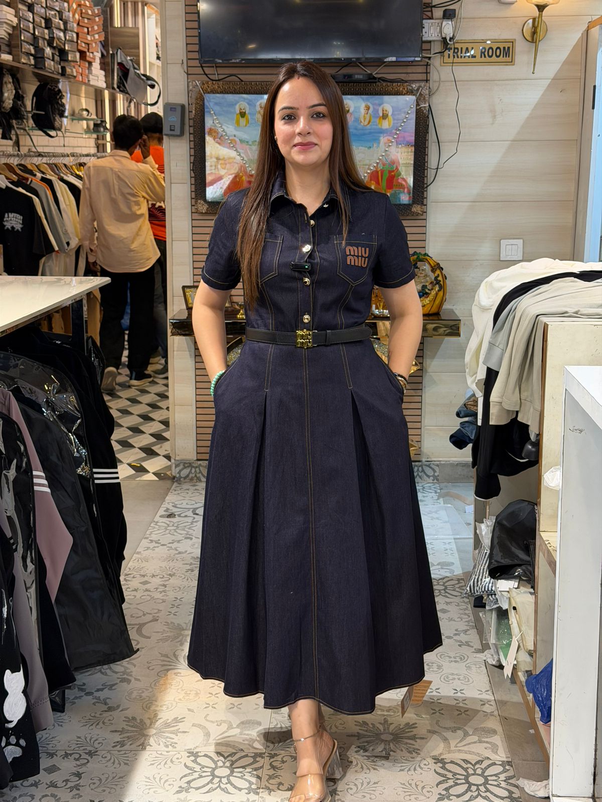 Soft Denim Belted Midi Dress – Luxe Casual Edit