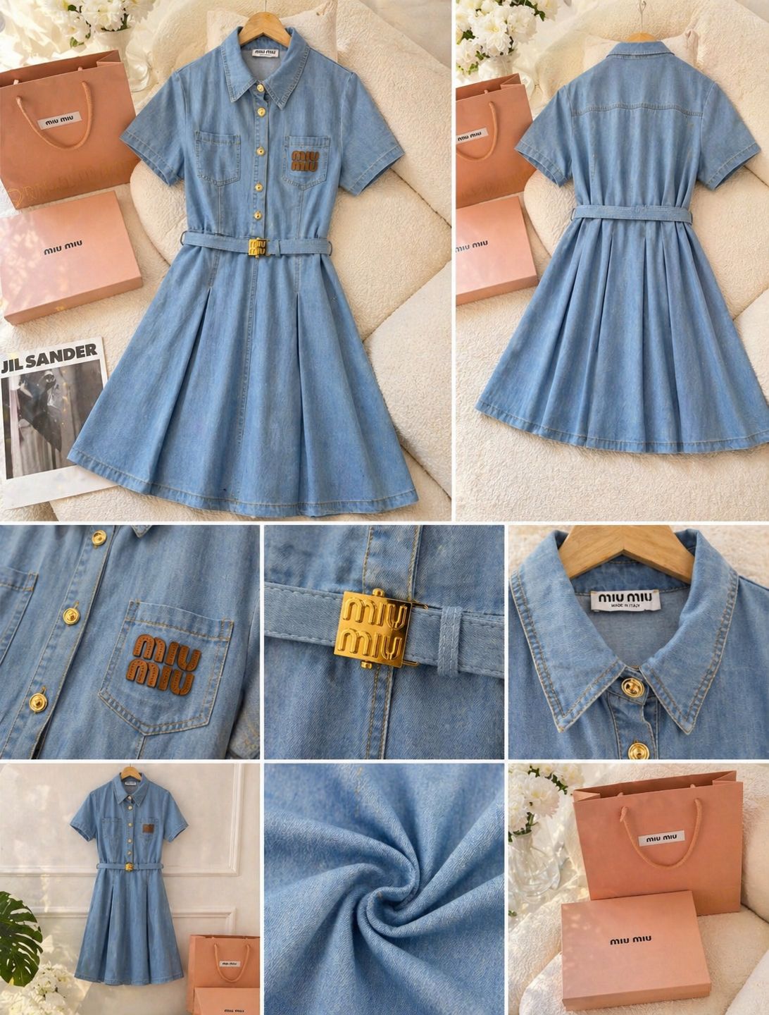 Soft Denim Belted Midi Dress – Luxe Casual Edit