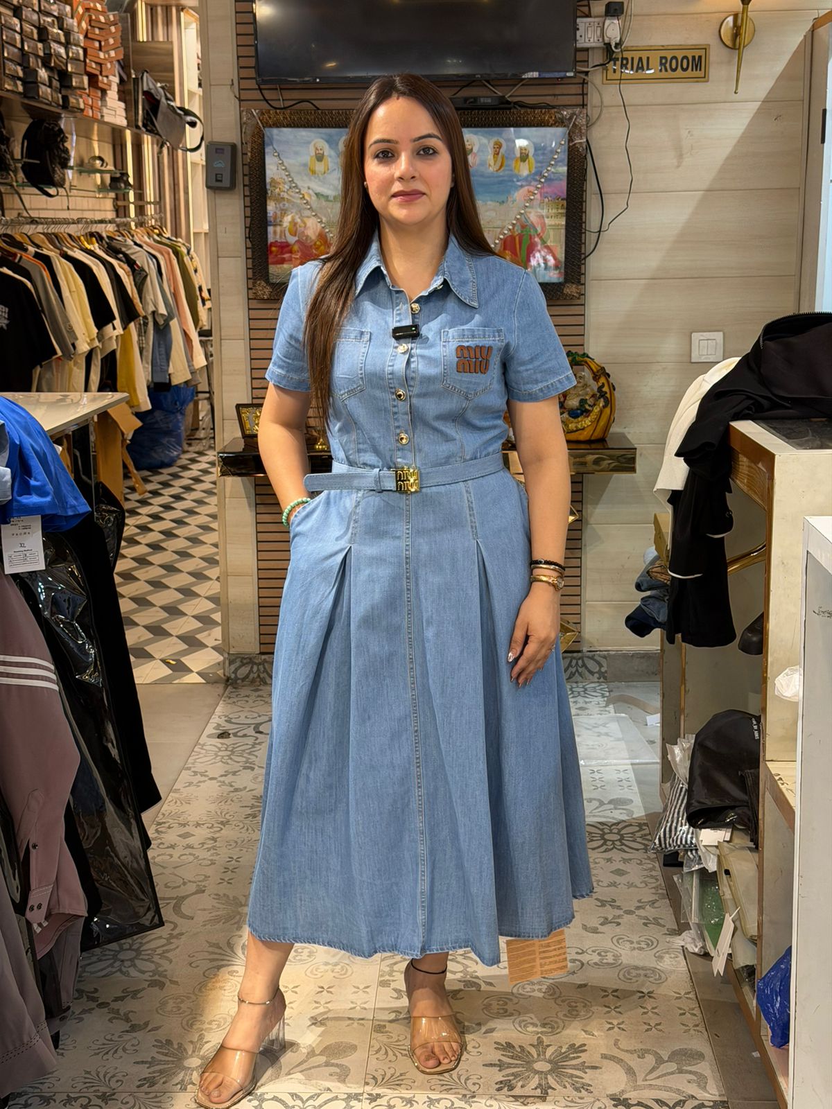 casual denim midi dress Soft Denim Belted Midi Dress – Luxe Casual Edit – Trend Never Ends
